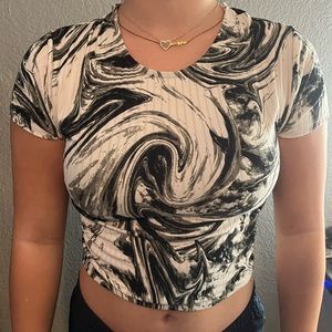 Marble printed crop top, size lg